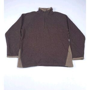 Aigle 1/4 Zip Mens‎ XL Brown Sweater Jacket Pullover Wool Blend Long Sleeved